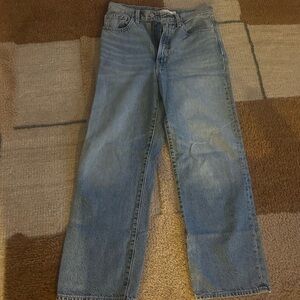 Levi's Wellthread Light Blue Straight Jeans with Distressed Details